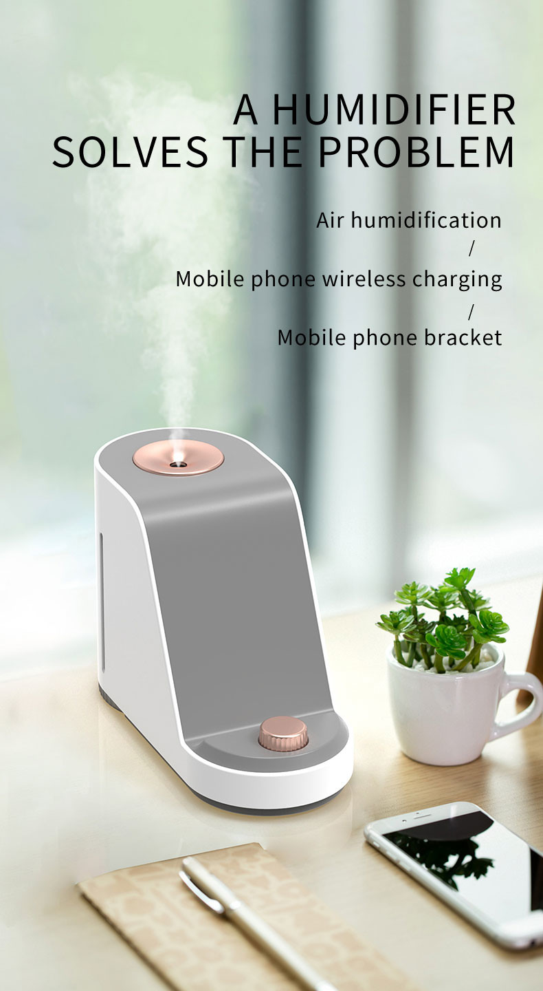 Air Ultrasonic Humidifier Multi Function Wireless Charger