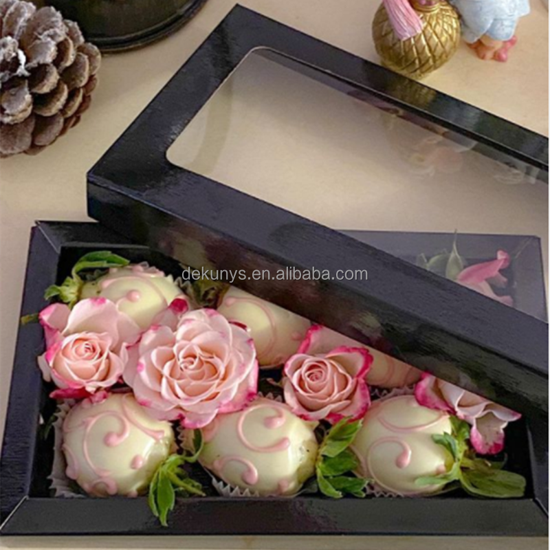 Gift Black Mixed Empty Chocolate Gift Boxes Packaging With Window OEM