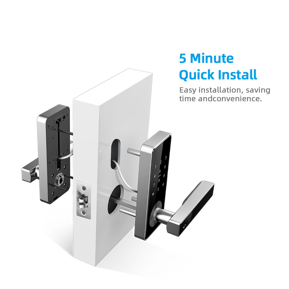 Residential Electronic Door Locks , Wifi Digital Safe Touch Screen Finger Print Latch Door Knob Lock