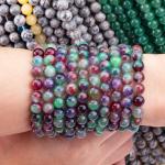 Darker Green Flower Agate Crystal Stone Smooth Loose Bead For Handmade Bead
