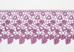 Pink Guipure Lace Ribbon Embroidery Fabric With Heart - Shaped / African Cord