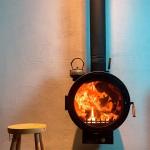 Carbon Iron Wood Burning Fire Pit Indoor Living Area Wall Hanging Fireplace