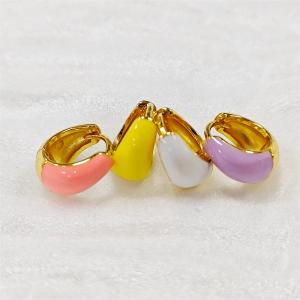 Wholesale Custom Women Fine Jewelry S925 Silver 18K Gold Bold Dome Colorful Enamel Small Huggie Earrings from china suppliers