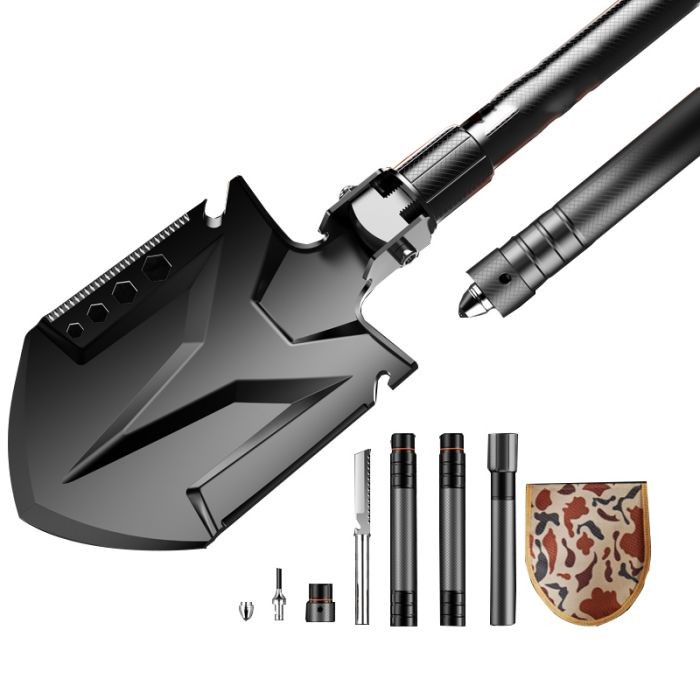 83cm Multifunctional Outdoor Shovel , Multi Purpose Folding Shovel Ultimate Survival Tool