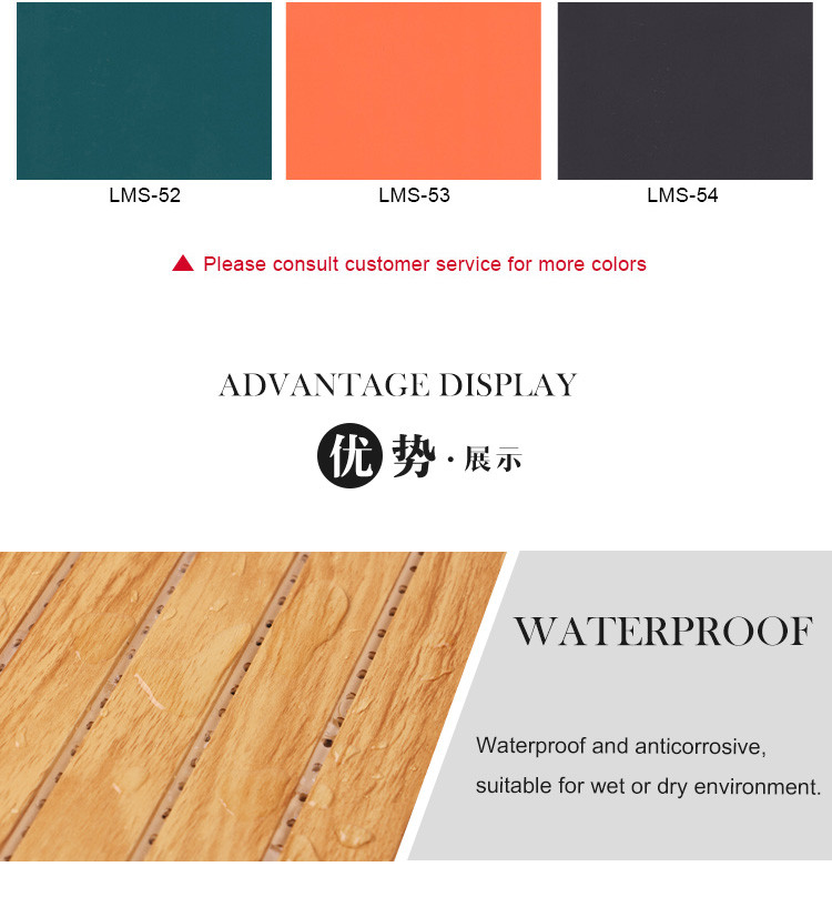 Wood Plastic Composite PVC Wood Veneer Sound Proofing Panels Customized