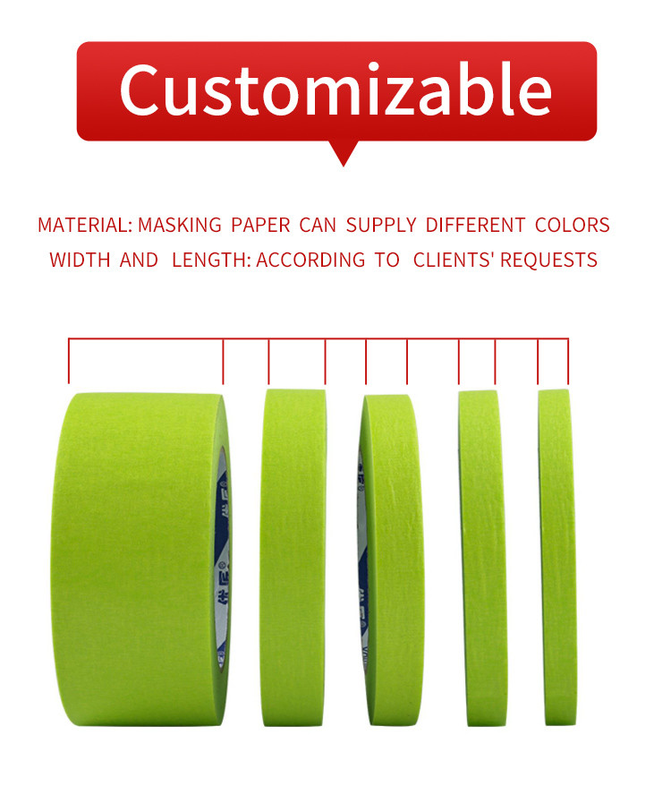 Strong Adhesive Crepe Paper Masking Tape For Automotive Painting Or House Decoration