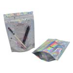 Holographic Transparent Hot Stamping Print Mylar Zipper Bag