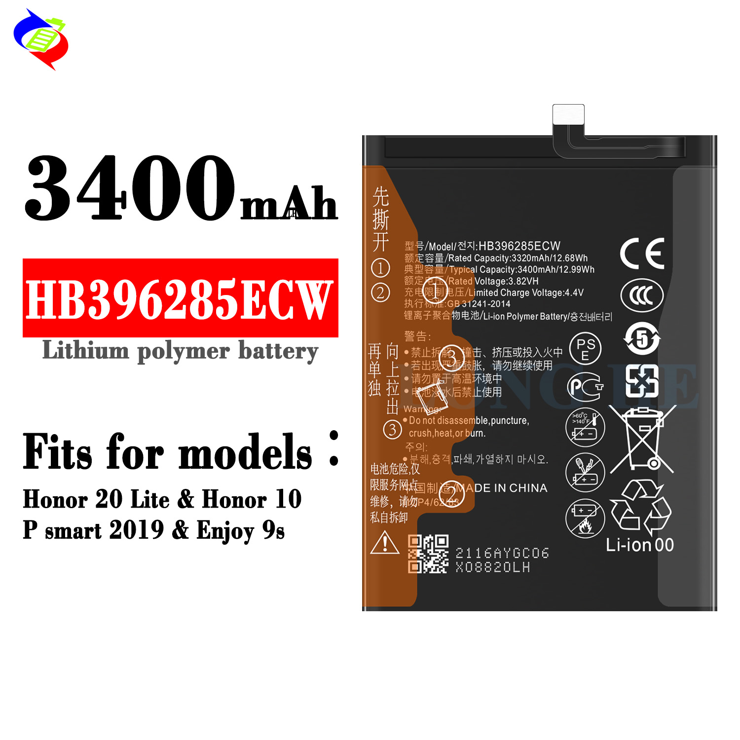HB396285ECW Battery for HONOR 20 LITE Enjoy9s P SMART 2019 in High Demand