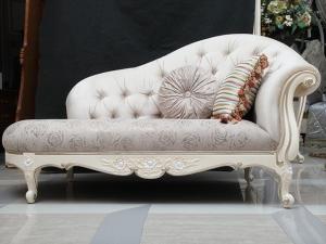Wholesale Wood Carved French Antique Luxury Chaise Lounge Golden White from china suppliers