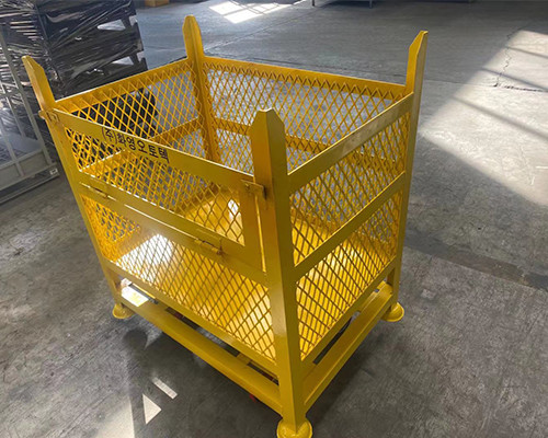 50mm X 50mm Mesh Distillation Tray Pallet Cage 1200mm High Movable With Wheels