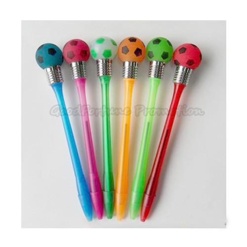 Hot Sale Cheap Promotional printed logo led light football shape ballpoint pen