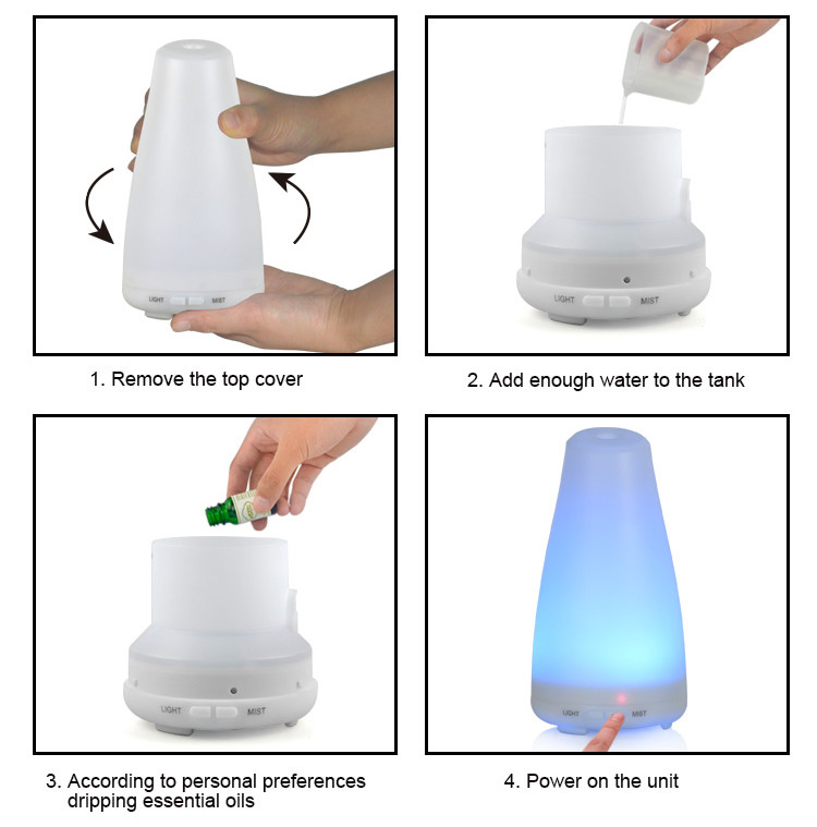150ml Intermittent Mist Spray Plastic Ultrasonic Aroma Oil Diffuser