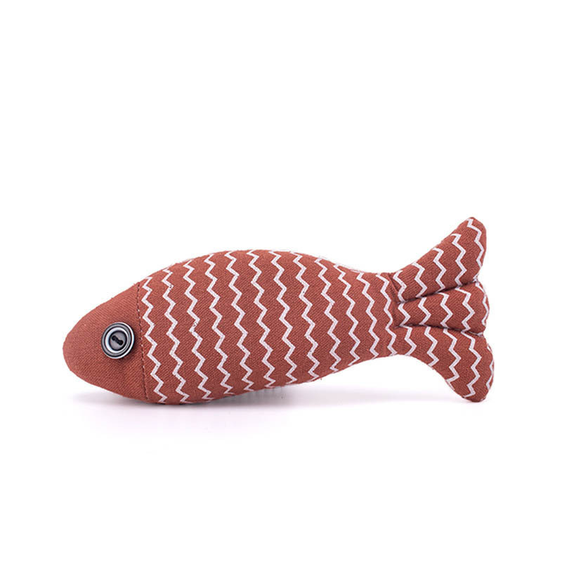 Premium Catnip-Infused Burlap Fish Plush Toy – Safe and Fun for Cats