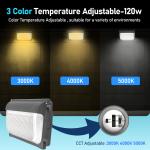OEM Slim LED Wall Pack Light 30W 40W 60W 80W 120W 3CCT Adjustable IP65