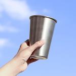 Stackable 17 Oz Metal Stainless Steel Drinking Cups For Travel Camping