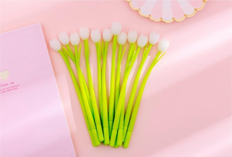 Flower Design Tulip Color Changing Neutral Pen 0.38mm Office School Gift Pen