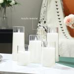 Yellow Light LED Pillar Candles For Home Decoration Battery 2 X AA Battery