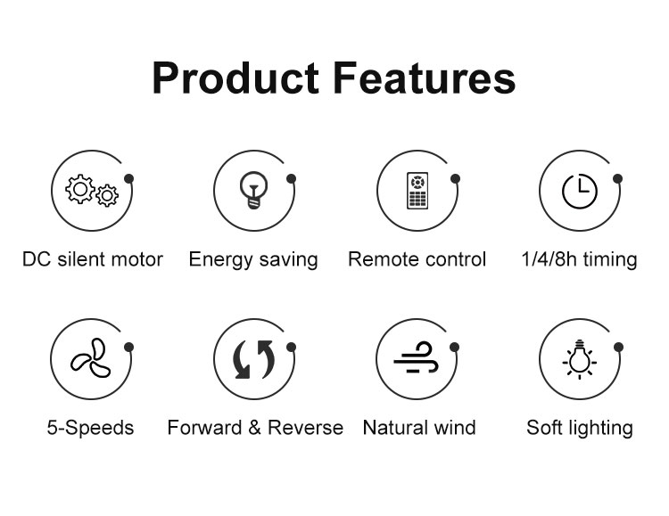 44 inch 230V ABS blades ceiling fan with light Bedroom/living rooom/dinning room/office