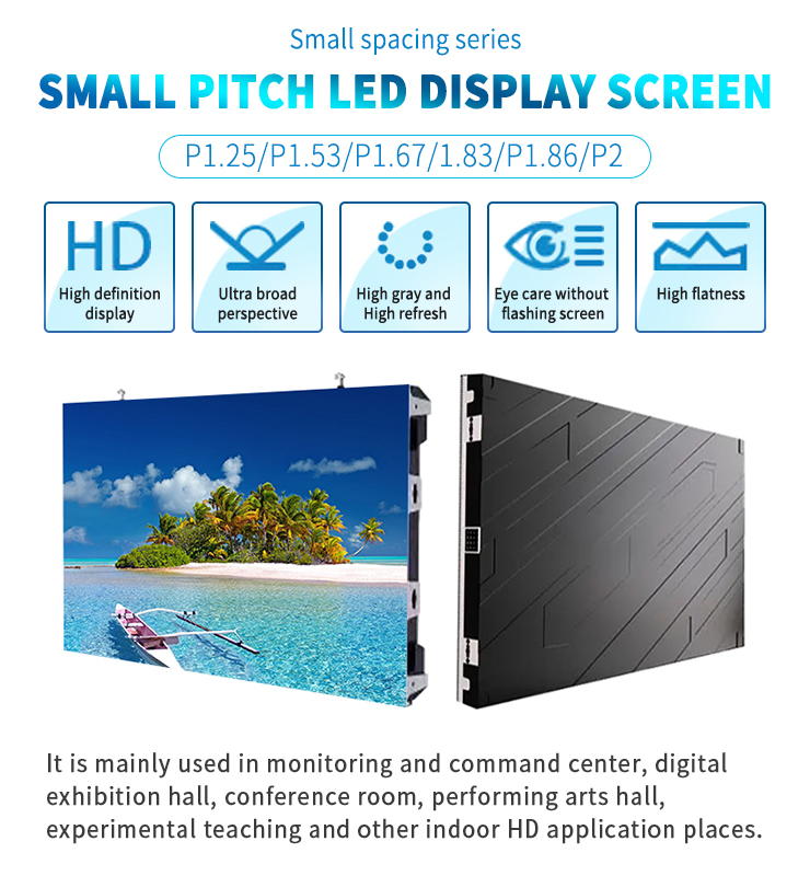 Indoor Small Pixel Pitch LED Display Panels P1.25 P1.5 P1.6 P1.8 P2 For Exhibition Hall