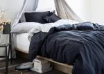 100% Linen Soft Twin Size Bedding Sets 4 Pcs Colorful Duvet Cover