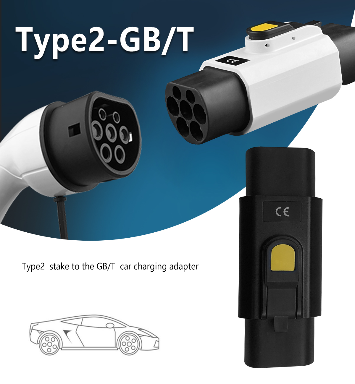 Type2 EV Charger Adapter for Retrofit/Upgrade to GBT Car Adaptor 7kW 22kW Type 2 Charging Pile Purpose Retrofit/Upgrade