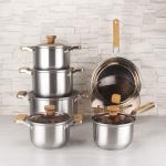 Amazon Multifunctional Kitchen Cookware Silver Cooking Pot Set Stainless Steel