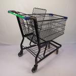 American Style Black Steel Shopping Cart Electrophoretic Metal Shopping Cart