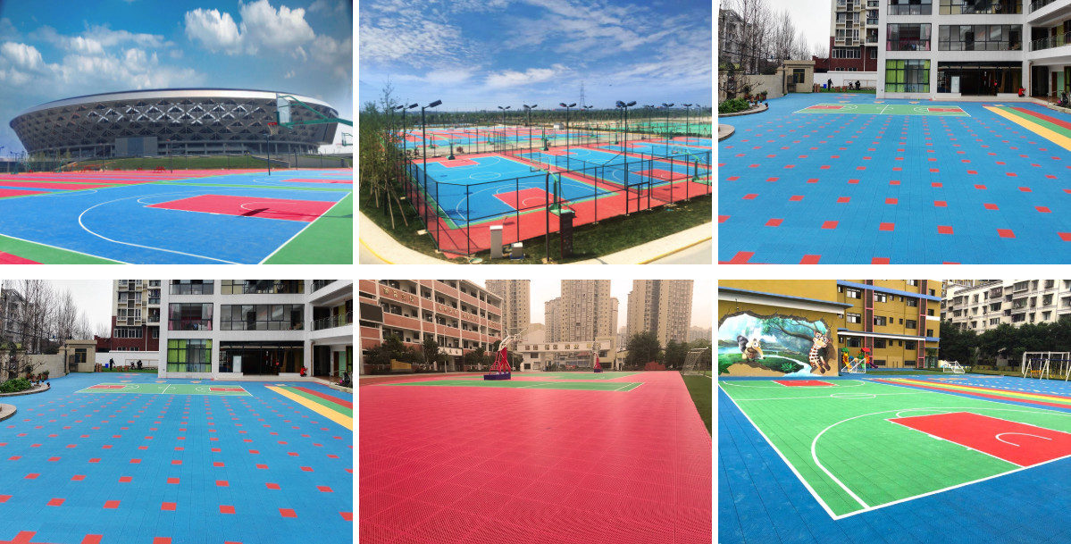 Moisture Proof Interlocking Sports Tiles PP Badminton Court Floor