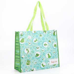 Wholesale Promotional Waterproof Recycled Laminated Green PP Woven Bag from china suppliers