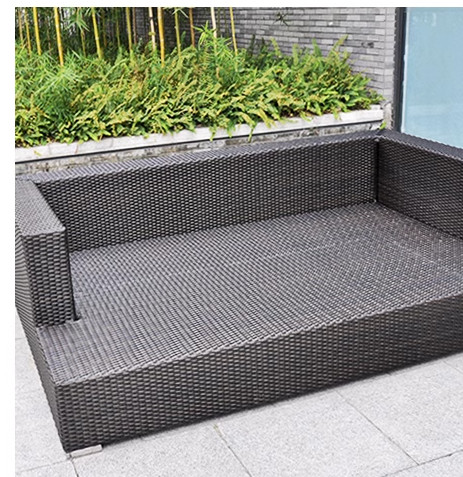 Pe Rattan Sectional Sofa Indoor Furniture Sofa Wrought Iron Sofa Lunge Sunbed Bed Set