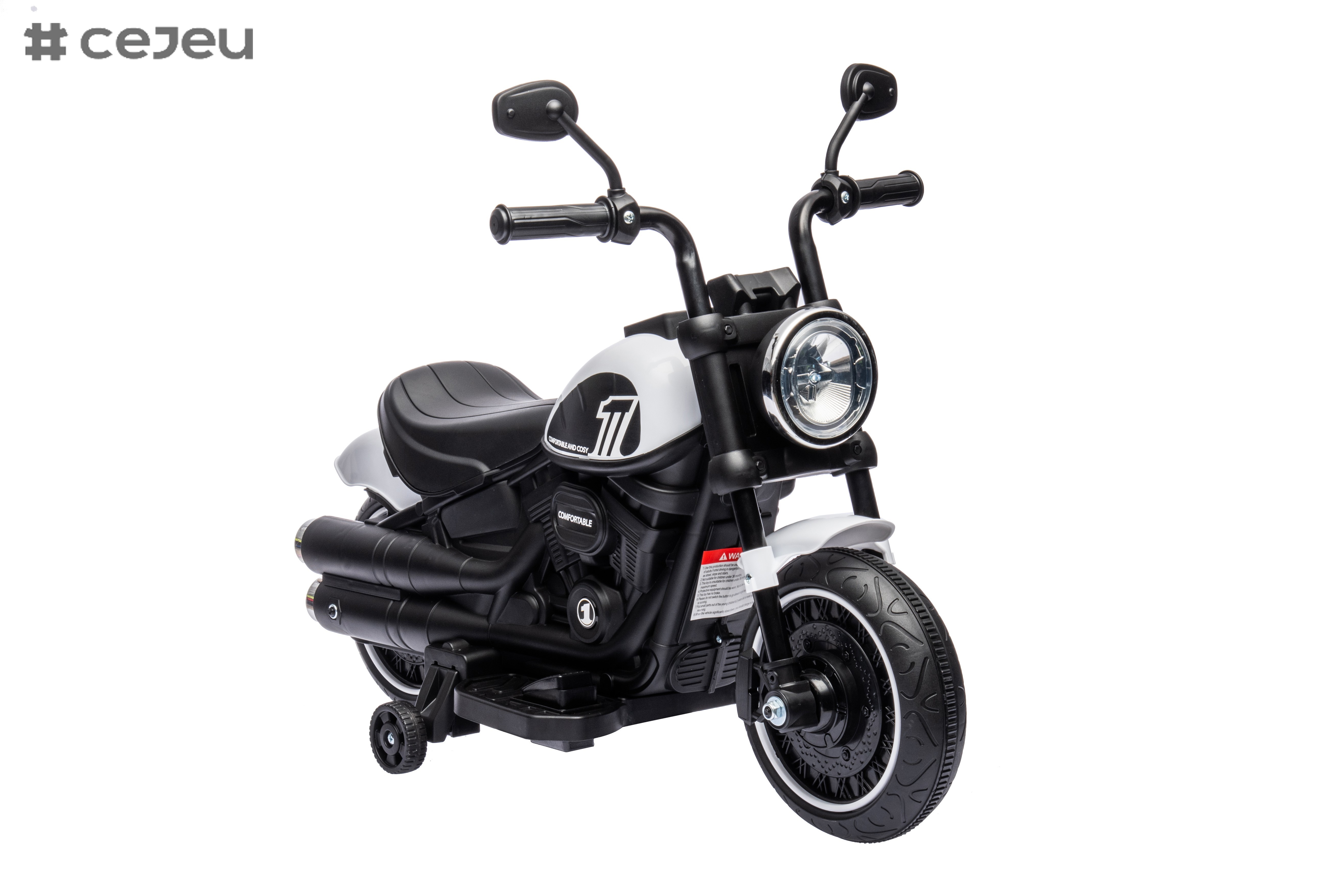 Electric Kids Motorcycle Toy, Music & Lights, Hand Acceleration & Foot Brake, 6V4.5AH