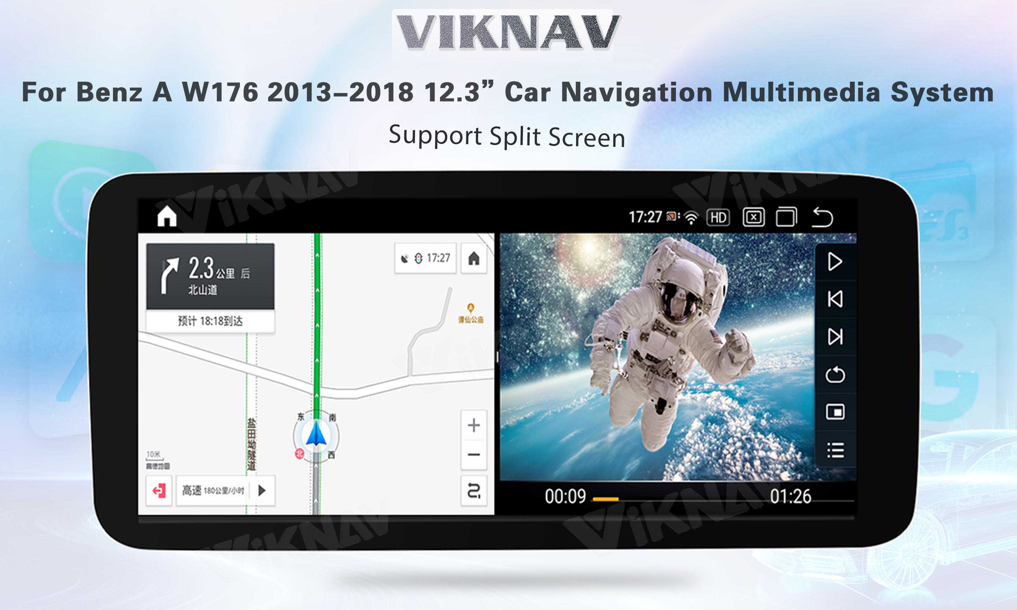 Viknav 12.3 Inch Android For Benz A W176 CLA C117 GLA X156 G W463 2013-2018 GPS Car With Screen Radio Player NTG 4.5
