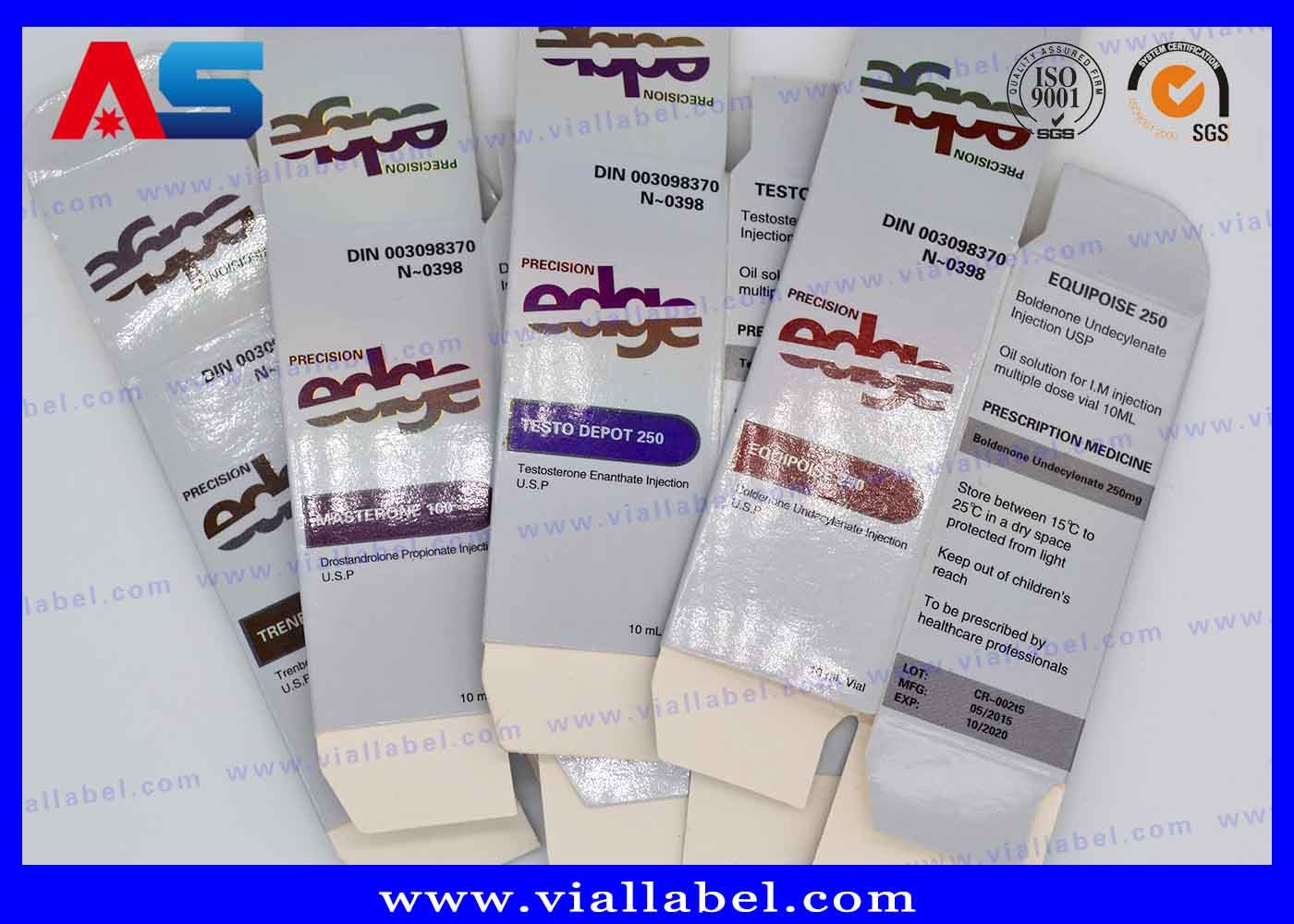 Silver Holographic 10ml Vial Boxes Custom Pharmaceutical Small Cardboard Boxes Printing