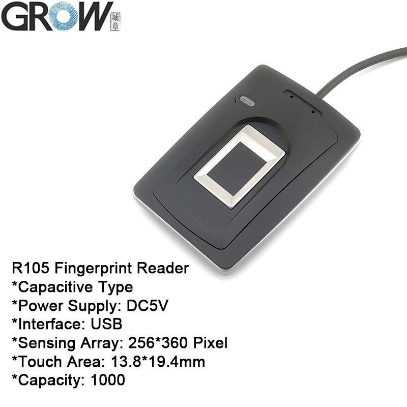 Grow R105 Big Size Capacitive USB Fingerprint Reader with Free Sdk