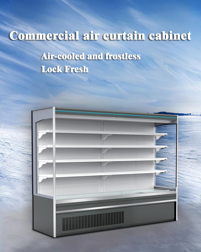 Open Vertical Showcase Freezer Supermarket Display Merchandiser Refrigerator