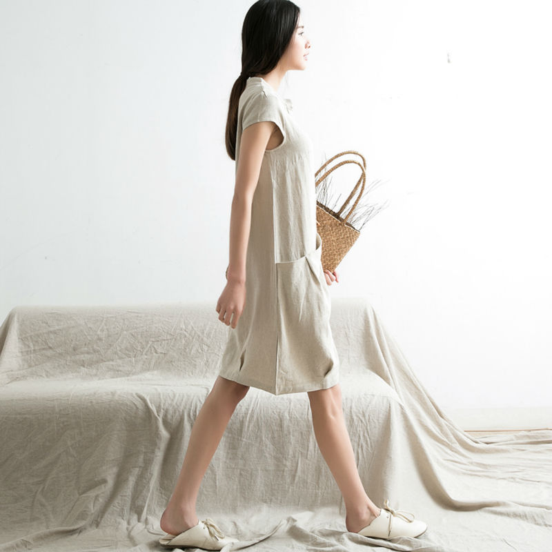 2016 New Ladies Hot Sale Plus Size Linen Dress Manufacturer In China