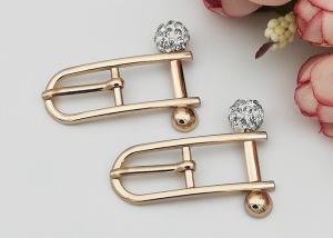 Wholesale Beautiful Rectangle Small Shoe Buckles , Zinc Alloy Gold Metal Buckle Fashionable from china suppliers