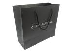 High End Custom Printed Paper Bags / Black Paper Gift Bags Embossed Surface