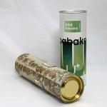 Classical Custom Tinplate Lid Kraft Paper Tube Paper Tube Packaging for Wine /