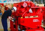 Red FM Approval 300 Hp Diesel Water Pump Engine Used In The Firefighting