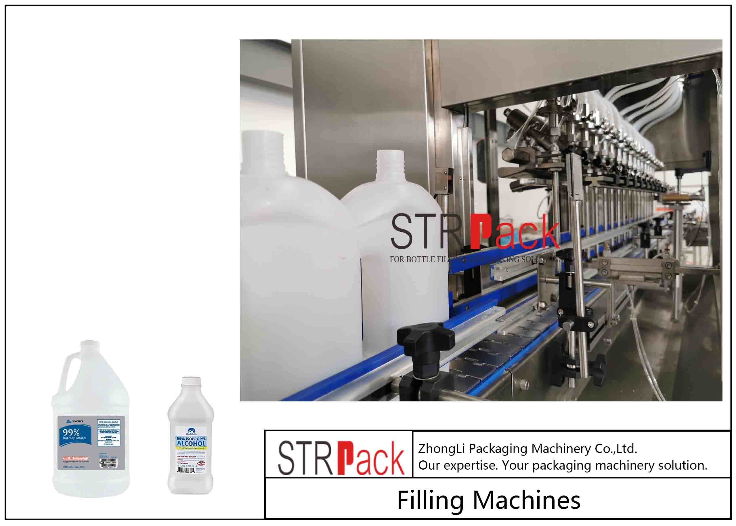 Detergent Multihead Linear Filling Machine For Customizable Volume Of Bottles