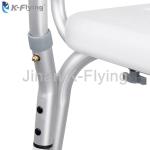 Aluminum Alloy Adjustable Height Shower Chair With Wheels Elderly Senior