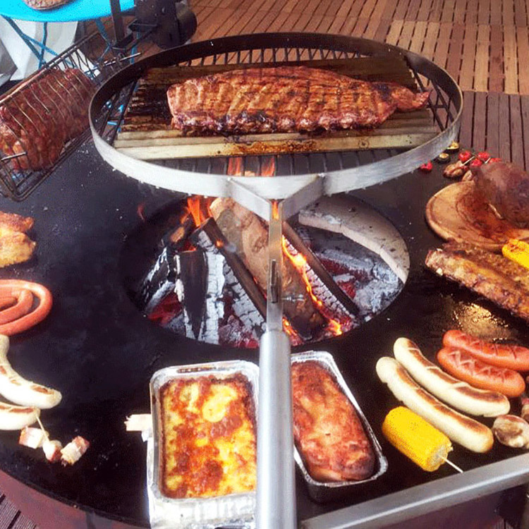 Durable Outdoor Kitchen Barbecue Grills Corten Steel Barbeque Fire Pit Grill