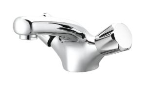 Wholesale Dual Lever Basin Bathroom Sink Mixer Taps Chrome Hot And Cold Faucet Solid Brass Valve Body from china suppliers