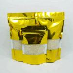 OEM customized professional manufacturer Golden printing aluminum foil Zipper