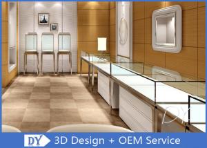 Wholesale Brush Gold Stainless Steel Jewelry Counter Design With Wood Cabinet from china suppliers