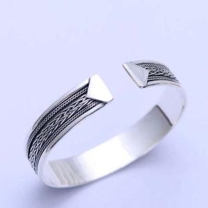 Wholesale Thai Sterling Silver Wheat Style Unisex Women Cuff Bracelet (XH052487W) from china suppliers