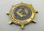 Double Sided Copper, Iron, Brass Quarterdeck Coin with Soft Enamel, Antique Gold