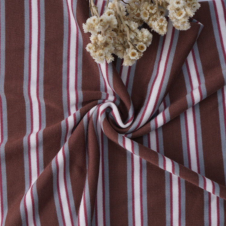 Moisture Absorbing Breathable Smooth Striped Knit Fabric For T Shirt