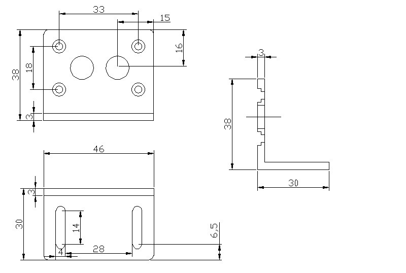 L Shaped DC Motor Accessories Metal Dc Motor Mounting Bracket For JGY370